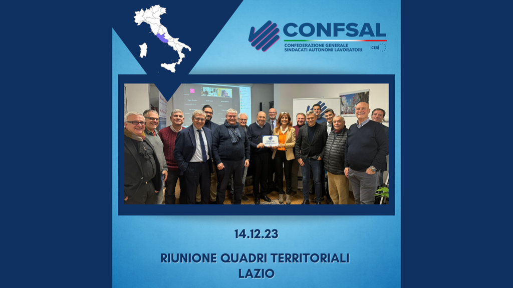 La CONFSAL sul territorio: 11° tappa - incontro con i quadri territoriali Lazio