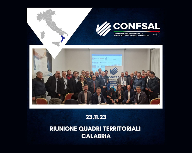 La CONFSAL sul territorio: 5° tappa incontro con i quadri territoriali Calabria